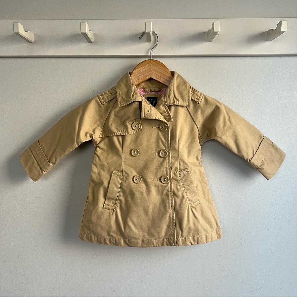 GAP Kids Tan Double-Breasted Pea Coat
